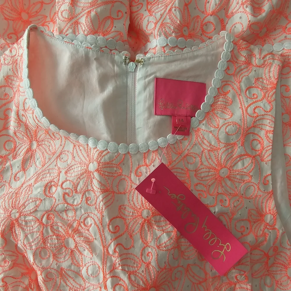Lilly Pulitzer NWT Ellen Embroidered Dress 14 - Picture 6 of 7